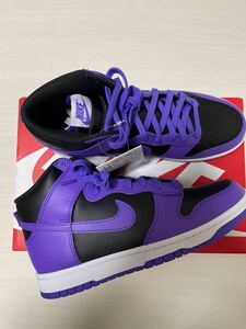 国内正規新品 27cm Nike dunk hi retro bttys 黒 紫 black us9 ダンク パープルpurple