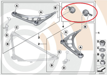 BMW E46 E85 E86 Z4 コントロール ロアアーム ブッシュ/ブラケット フロント 左側 318i 320i 325i 328i 2.5i 31124004359 31126783376 新品_画像2