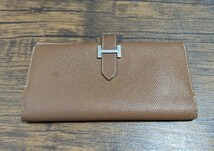 【HERMES】 長財布 ベアンクラシック シルバー金具 二つ折り レザー ウォレット エルメス_画像1