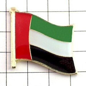 ピンバッジ◆アラブ首長国連邦 国旗デラックス薄型キャッチ付き 赤黒白緑 ピンズ UAE UNITED-ARAB-EMIRATES FLAG ピンバッチ タイタック