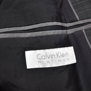 【カルバンクライン プラチナム】総柄絹混2Bウールスーツ38灰 Calvin Kleinの画像6