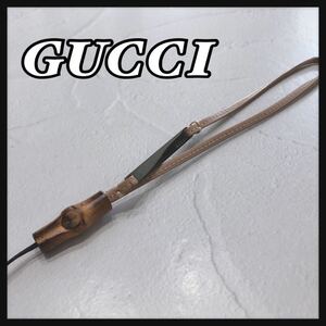 *GUCCI* Gucci ремешок ремешок для мобильного телефона бежевая кожа bamboo женский мужской для мужчин и женщин бесплатная доставка 