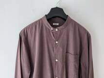 20SS PHIGVEL BAND COLLAR DRESS SHIRT バンドカラー ドレスシャツ SEPIA BROWN_画像2