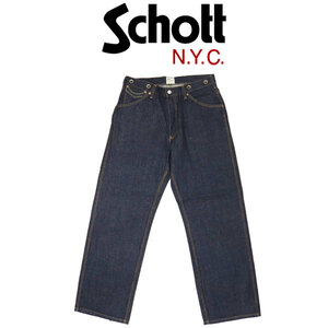 Schott (ショット) 3911005 WIDE GRIDE DENIM PANTS ワイドシルエット デニムパンツ 367INDIGO 30インチ