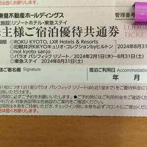 東急不動産 株主優待 株主様ご宿泊優待券 1枚 ホテルハーヴェスト + 株主様ご宿泊優待共通券 2枚 ～2024年8月31日までの画像4