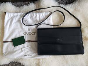 GUCCI グッチ ブラック レザー ショルダーバッグ 2WAY 斜め掛け 