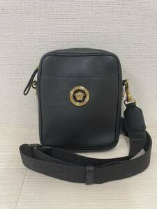 ■【展示品】VERSACE ショルダーバッグ BLK メデューサ 本革斜め掛けバッグ レザー 