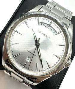 ハミルトン AT/自動巻 H325050 ジャズマスター 25石 シルバー文字盤 デイデイト 裏スケ メンズ腕時計 