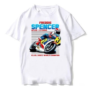 Fast Freddie Freddie Spencer ファーストフレディ フレディ・スペンサー プリント Oネック Tシャツ Lサイズ 1983 NS500