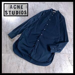 Acne Studios band color long shirt navy plain 46