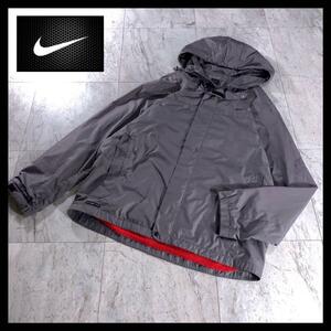 00s NIKE テック ナイロン ジップ パーカー グレー y2k フェード