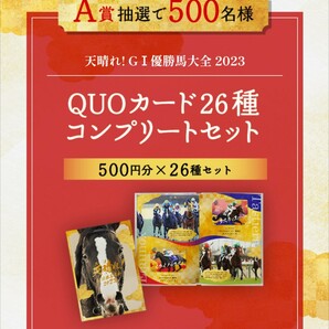 【未使用】有馬記念2023 当選者限定QUOカード 500円×26種の画像1