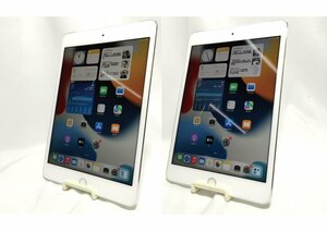 ★1円スタート★ 2台セット！【大容量・SIMロック解除済み】 iPad mini 4 128GB WiFi+Cellularモデル シルバー (7.9インチ/Retina/iOS/GPS)