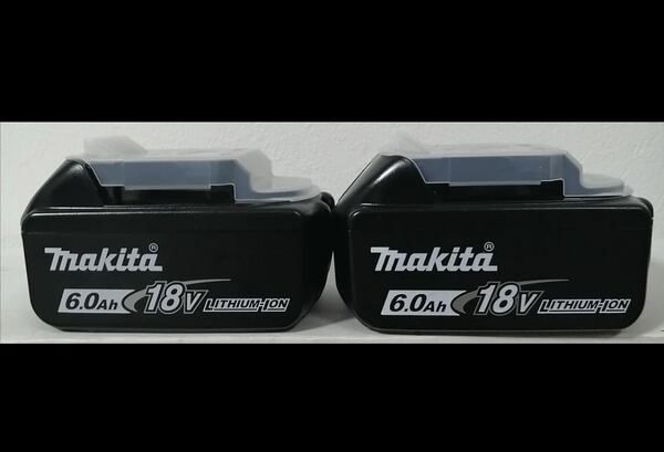 未使用　送料無料　makita マキタ マキタ18V 純正品 リチウムイオンバッテリー　BL1860B 18v 6.0ah 雪マーク　残量表示　2個セット