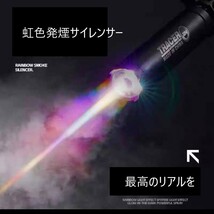 トレーサー サイレンサー サプレッサー 発煙 虹色 発火 14mm逆ネジ対応 蓄光BB弾対応 金属製 サバゲー ロゴあり エアガン トイガン_画像2