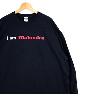 GILDAN ギルダン クルーネック長袖プリントTシャツ メンズUS-3XLサイズ ブラック Mahindra インド車 ロンT 企業物 t-2530n