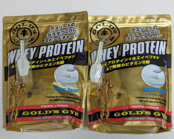 ゴールドジム ホエイプロテイン + ホエイペプチド&ビタミン ヨーグルト風味 1500g×2袋 計3000g GOLD'S GYM