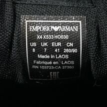 EMPORIO ARMANI エンポリオ アルマーニ サイドロゴ スニーカー X4X533 ブラック 黒 US8 26cm_画像10