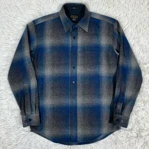 【好配色】PENDLETON ペンドルトン LODGE ロッジ チェック ウールシャツ ブルー/グレー/ブラック系 Mサイズ 