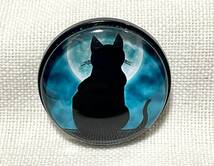 NO.1328 帯留め 三分紐用 ガラス製 猫 黒猫 リメイク品(帯留 帯飾り 和装小物)ハンドメイド品_画像6