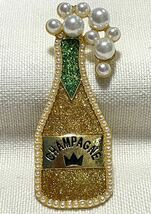 NO.1227 帯留め シャンパン ボトル CHAMPAGNE リメイク品(帯留 帯飾り 和装小物)ハンドメイド品_画像5