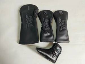 PXG★ウッド用カバー★1W・3W・5W &パター用 4点セット★黒 