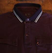 KUEGOU メンズポロシャツ・お洒落なパープル色・半袖・コットン・送料230円_画像3