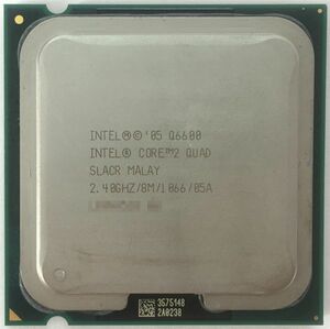 Core2 QUAD Q6600 ×1枚 Intel CPU 2.40GHz SLACR 4コア 4スレッド ソケット LGA775 デスクトップ用 BIOS起動確認済【中古品】【送料無料】