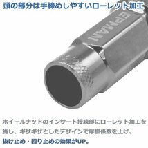 1円~ ホイールナット M12×P1.25 20個 スチール製 ロング 貫通 車 レーシングナット 日産 スバル スズキ 等 黒 ブラック_画像5