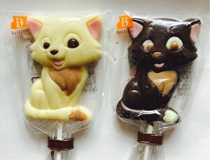 ベルフィン　ロリポップチョコ　キャット ／ 猫型　チョコレート　2コセット