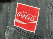 古着 Coca-Cola ワッペン 刺繍 半袖シャツ Lサイズ コカ コーラ デニムシャツ 開襟シャツ 作業着 スタッフ ヴィンテージ ワークシャツ_画像4