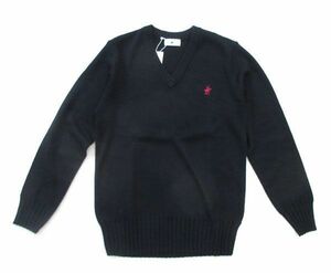 送料300円(税込)■po162■メンズ BEVERLY HILLS POLO CLUB 学生用長袖セーター ネイビー LL【シンオク】