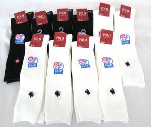 送料300円(税込)■po360■レディース POLO ソックス 23-25cm 2種 10足【シンオク】