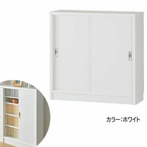 送料300円(税込)■ce057■カウンター下 引戸収納庫 ロータイプ ホワイト(W60×D21.5×H70cm)【シンオク】