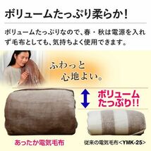 送料300円(税込)■lr542■(0215)洗えるふんわりあったか電気毛布 シングル ADM-221(柊)【シンオク】_画像3