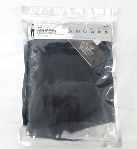 送料300円(税込)■fo084■ヒーリングチャクラ 男性用 コラーゲンレギンス S相当 ブラック【シンオク】