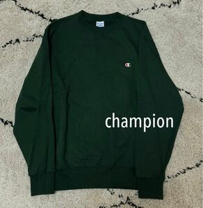 ＊即日配送＊チャンピオン グリーン スウェット Lサイズ 美品 トレーナー Champion ロゴ刺繍