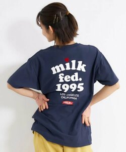 C284 MILK FED. ミルクフェド × Champion チャンピオン 半袖 Tシャツ M ネイビー COOPER SS TEE コラボ 別注 ロゴ バックプリント