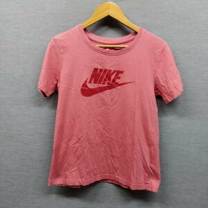 C90 NIKE ナイキ 半袖 Tシャツ M ピンク スウッシュ ロゴ プリント クルーネック プルオーバー スポーツ トレーニング ジム ストリート