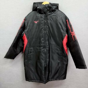 C210 MIZUNO Mizuno bench coat M black red Logo print line sport training warm-up soccer land 