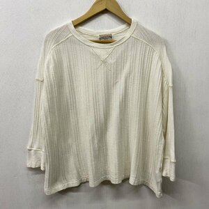 C292 RNA-Na-ruene-en long sleeve cut and sewn M white Drop shoulder box Silhouette front V cotton crew neck 