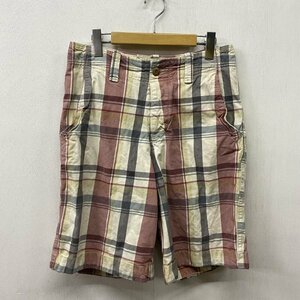 C275 HOLLISTER ホリスター ハーフ パンツ 28 マルチ チェック レッド ホワイト グレー コットン アメカジ カジュアル ボタンフライ