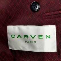 C304 CARVEN カルヴェン テーラード ジャケット ブレザー ２B ストライプ オフィス ビジネス 通勤 メンズ ネイビー オールシーズン_画像6