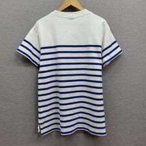 C368 canterbury カンタベリー 半袖 カットソー Tシャツ L ホワイト ブルー ボーダー イージーケア 速乾性 クルーネック ワンポイント_画像7