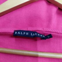 C380 Ralph Lauren ラルフローレン リブ フーデット カットソー プルオーバー パーカー ショッキングピンク レディース サイズ L_画像3