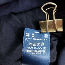 C387 Ralph Lauren ラルフローレン ノースリーブ カシュクール とろみ 上質 シルク 絹 100% ブラウス シャツ レディース ネイビー サイズ 2_画像9