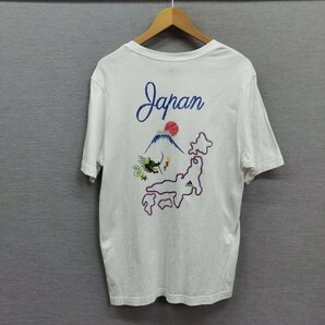 C389 adidas アディダス 半袖 Tシャツ XL ホワイト 日本地図 イラスト スーベニア風 デザイン マップ JAPAN MAP 富士山 龍 和風の画像1