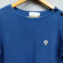 C438 Arvor Maree アルボーマレー 半袖 Tシャツ カットソー ボタン ワンポイント 日本製 メンズ ブルー サイズ 1 オールシーズン_画像2