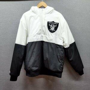 C614 NFL TEAM APPAREL 中綿 ジャケット L ホワイト ブラック ラスベガス レイダース RAIDERS フットボール ストリート