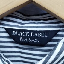 C627 BLACK LABEL Paul Smith ポールスミス シャツ ブラックレーベル リボン ボタン ハート 襟 コットン レディース ブラック ホワイト 42_画像6
